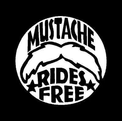 Mustache Rides Free Red 4  DIE CUT VEHICLE STICKER 2275 • $5.95