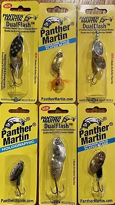 Panther Martin Dual Flash+single Blade Spin Bait Fish Lures-6 Pc.-new In Package • $10.50