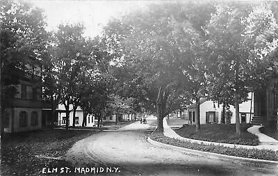 PC1/ Madrid New York RPPC Postcard C1910 Elm Street Homes  190 • $25.12