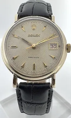 Rolex Precision 1954 Rare 9K Gold Honeycomb Gents 34mm Vintage Collectors Watch • £3450