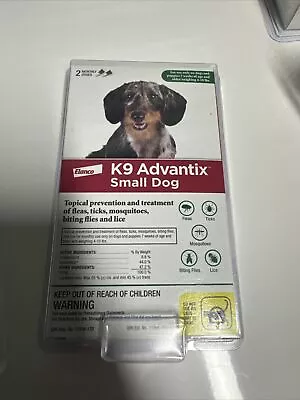 Dog Flea And Tick Killer | Elanco K9 Advantix | Small Dogs 4-10 LBS ~ 2  Doses • $19.99