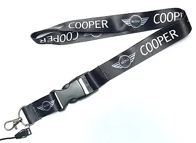 MINI COOPER Black Lanyard Keyring ID Card Holder Phone Strap Car UK Seller • $7.45