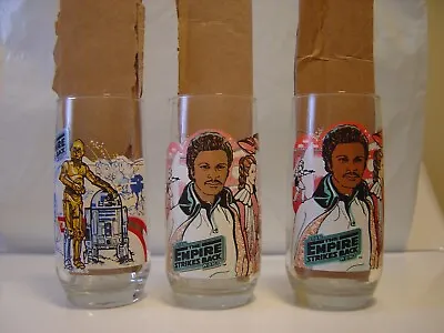 Set Of 3 Star Wars The Empire Strikes Back Burger King Collectors Glasses • $20