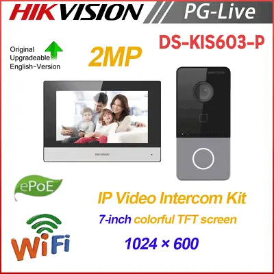 Hikvision IP Video Intercom Kit Doorbell Camera Touch-screen Monitor DS-KIS603-P • $227.05