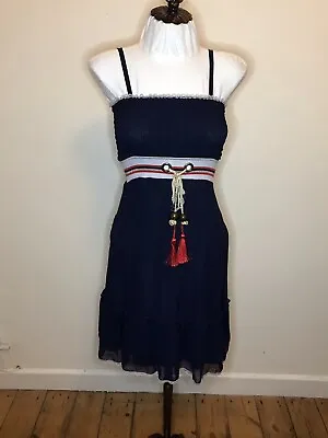 Women’s Sailor Style MIDI Dress Double Layered Size S • £8