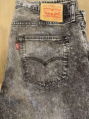 Levis 501 CT  Stone Acid Washed Black Jeans Mens SZ 36 X 32 Button Fly • $21.99