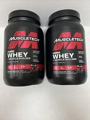 2 Pack Muscletech Platinum Whey+ Triple Chocolate Muscle Builder Protein Powder • $45