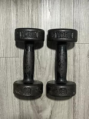 Vintage York 9lb Roundhead Dumbbells  • $599.99