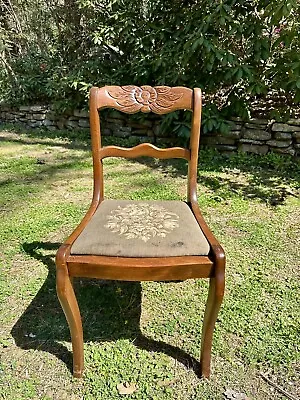 VINTAGE ANTIQUE Mahogany Duncan Phyfe Style Rose Back Side Chair • $99