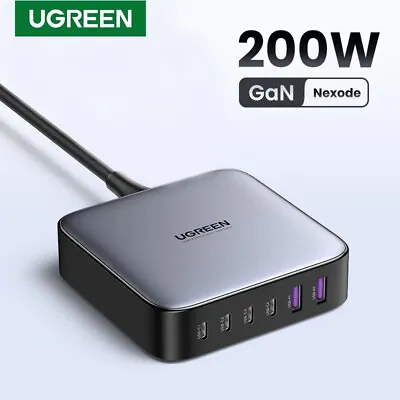 Ugreen Nexode 200W GaN 6 Port USB Type C PD Fast Charge Wall Charger IPhone 15 • $74.95