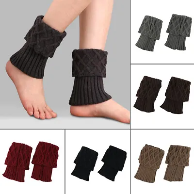 £4.23 • Buy Ladies Short Leg Warmers Crochet Cuffs Ankle Toppers Knitted Trim Boot Sock Warm