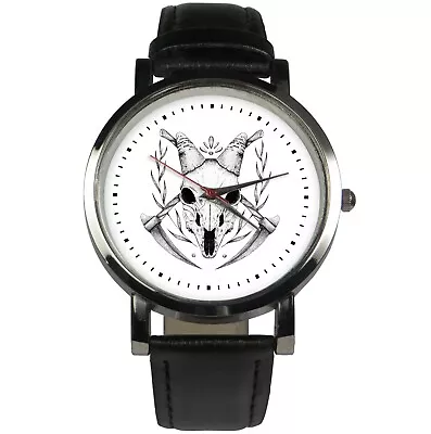 Goat Skull Animal Wristwatch Theme. Detailed Black And White Skull Drawing • £21