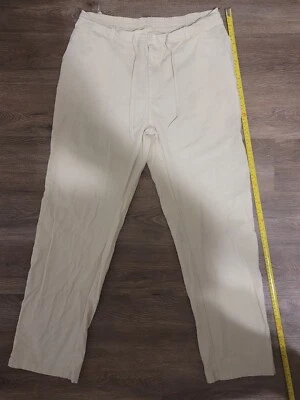 $29.99 • Buy Delcarino Beige XL Breathable Beach Pants Trousers 55% Cotton 45% Linen 