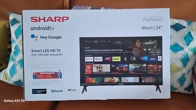 SHARP Frameless Smart TV 24 Inch HD Ready LED Smart Android Television 24FH2KA • £150