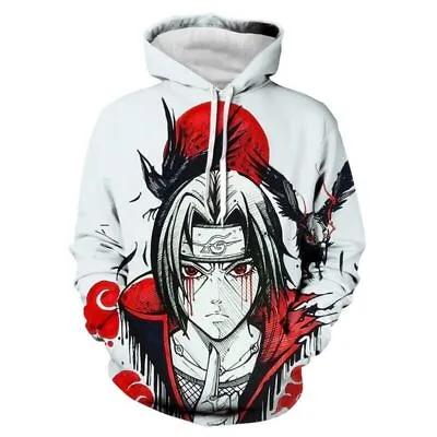 Anime Naruto Hoodie Pullover Jumper Uchiha Sasuke Itachi Print Hooded Sweatshirt • $24.99