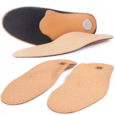 Pair Real Leather Orthotic Insoles Metatarsal Arch Support Flat Feet Inserts 91 • £7.68