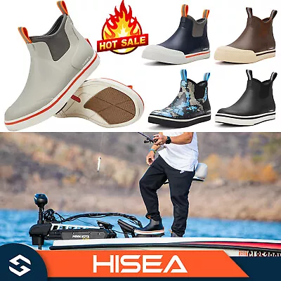 HISEA Men's Ankle Deck Boots Waterproof Anti-Slip Sport Collection Fishing Boots • $54.89