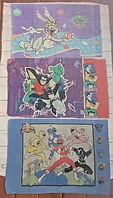 Vintage 90's Cartoon Pillowcase Lot Batman / Power Rangers / Looney Tunes TAZ • $14.99