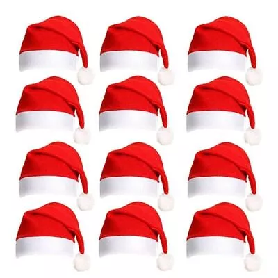 £9.99 • Buy Christmas Hat 12 Pack Plush Santa Hats For Christmas Costume Xmas Party Supplies