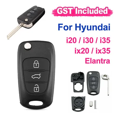 $7.16 • Buy Button Flip Key Remote Case/Shell/Blank For Hyundai I30 I20 Elantra 3