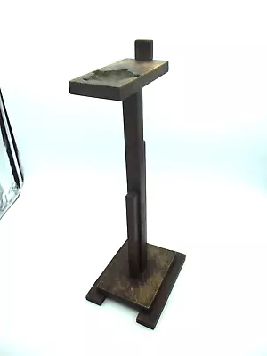 £4.99 • Buy VINTAGE WOODEN ASHTRAY STAND Hand Carved Wooden Tall Ashtray