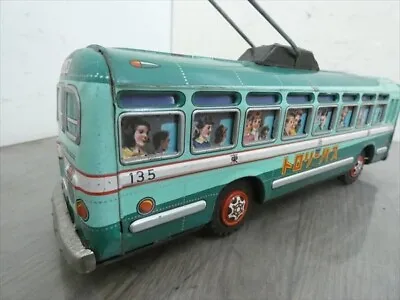 Marusan Friction Tin Toy Trolley Bus Showa Retro Vintage F/S From Japan • $864