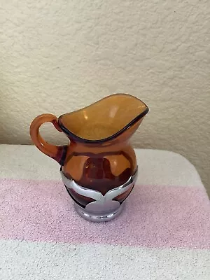 Vintage Farber Bros. Krome Kraft Amber Mini Pitcher Creamer Farberware • $10