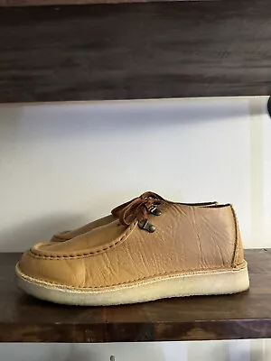Clarks Originals Mens Desert Nomad Soft Brown Leather Crepe Sole Moccasins Boots • $50