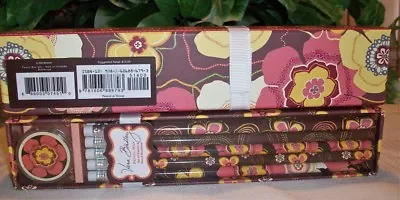 Vera Bradley Pencil Box Set Buttercup 10 #2 Pencils And Sharpener NIP Rare BTS • $12