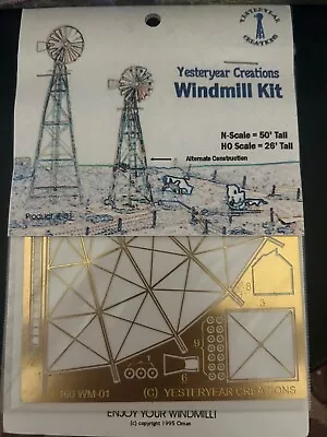 ETCHED BRASS - WINDMILL For FARM / RANCH 50ft With HAND PUMP  - N Scale  NEW KIT • $49.89