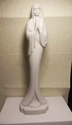 Praying Mary Madonna White Porcelain Bisque Statue Art Deco Style - Vtg. Napco? • $7.25