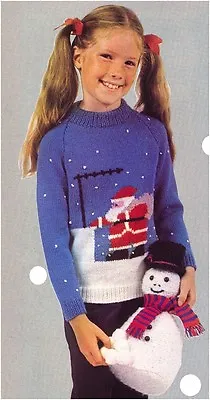 Children’s DK Father Christmas Sweater And Chunky Snowman Toy KNITTING PATTERN • £3.75