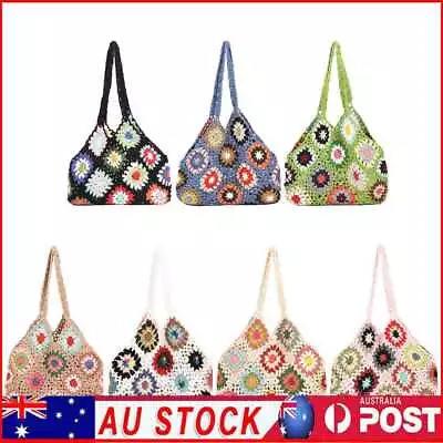 $17.35 • Buy Flower Crochet Hollow Women Shoulder Bag Hollow Knitting Tote Boho Beach Handbag