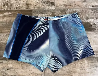 Authentic VERSACE Sport Swim Briefs Shorts Blue Men’s Size XL • $65