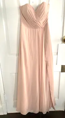 Morilee By Madeline Gardner Maxi Light Pink Chiffon Formal Dress Women Size  8 • $55