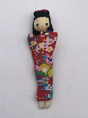 Vintage Hand Made 6.75” Cloth Oriental Doll • $7.03