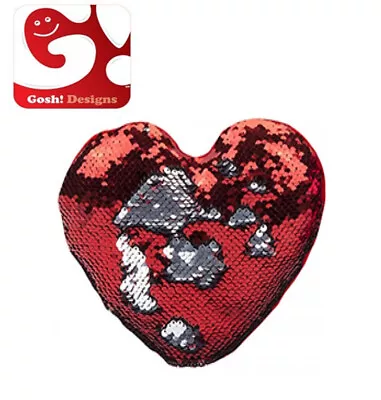 GOSHI LOVE HEART Sequin Cushion Reversible 2 Colours Design GIFT Valentines Day  • £5.99