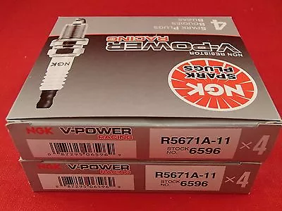 NGK 6596 R5671A-11 BOX SET OF 8 V-Power Racing Plug Spark Plugs • $49.96