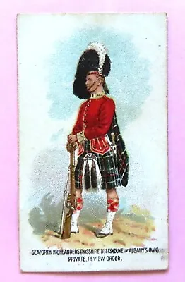 1910 WILLS TYpes Of The British Army Card: SEAFORTH HIGHLANDERS REVIEW ORDER #36 • $3.95