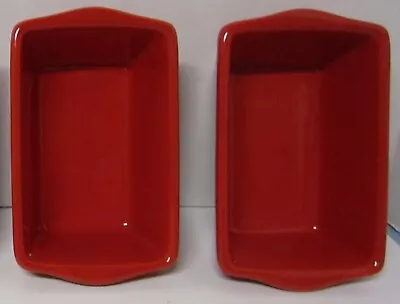 Celebrate It Bakeware Mini Loaf Pans Stoneware Ceramic Red Holiday • $16.99