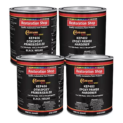 BLACK Epoxy Primer/Sealer 2.1 VOC (GALLON KIT) - Anti-Corrosive DTM Primer • $149.99