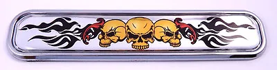 3 Skulls With Flames Chrome Emblem 3D Car Decal Sticker 5.3  • $9.99