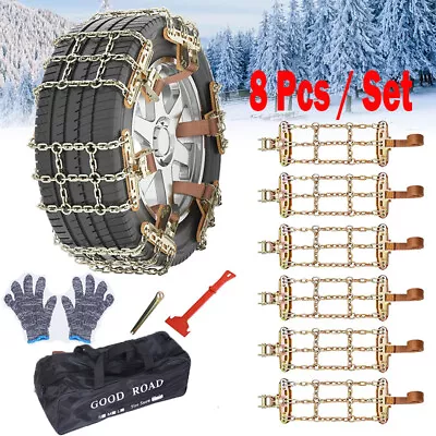 8 Pack Tire Snow Chains For Car SUV Pickup Trucks Wheel Heavy Duty Anti-Skid USA • $68.99