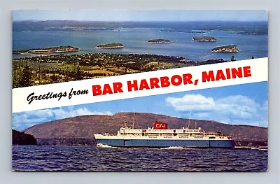 Greetings From Bar Harbor Maine Porcupine Islands Frenchman's Bay Bluenose Ferry • $4.46