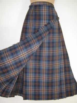 LAURA ASHLEY Vintage Traditional Highland Tartan Check Wool Kilt Skirt UK10/12 • $186.50