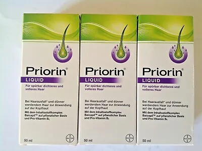 PRIORIN Liquid 3x50ml 3 Month Hair Loss Regrowth 30/09/2025 VEGAN STRONG HAIR • £138.60