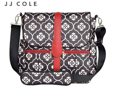 JJ Cole Black Floret Backpack Nappy Bag With Bottle Holder Changing Mat  • $50