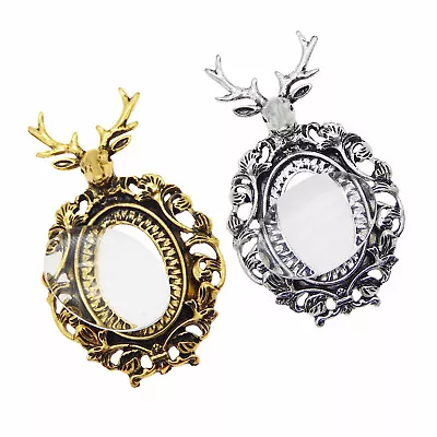 2 Pcs Vintage Floral Base Setting Elk Charm Photo Art Bezel Frame Pendant Tray • $3.51