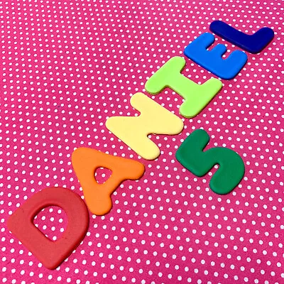 BRIGHT 5cm Edible LETTERS NUMBERS  Icing Fondant RAINBOW Cupcake Cake Toppers • £3.50
