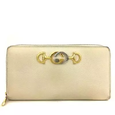 GUCCI Zumi Leather Zip Around Long Wallet/3X0490 • $21.50